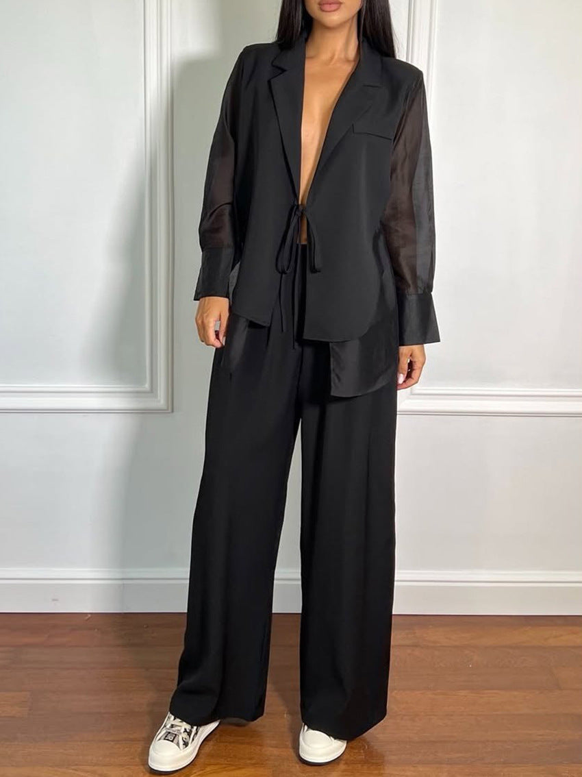Greer Blazer-Set mit transparenten Ärmeln