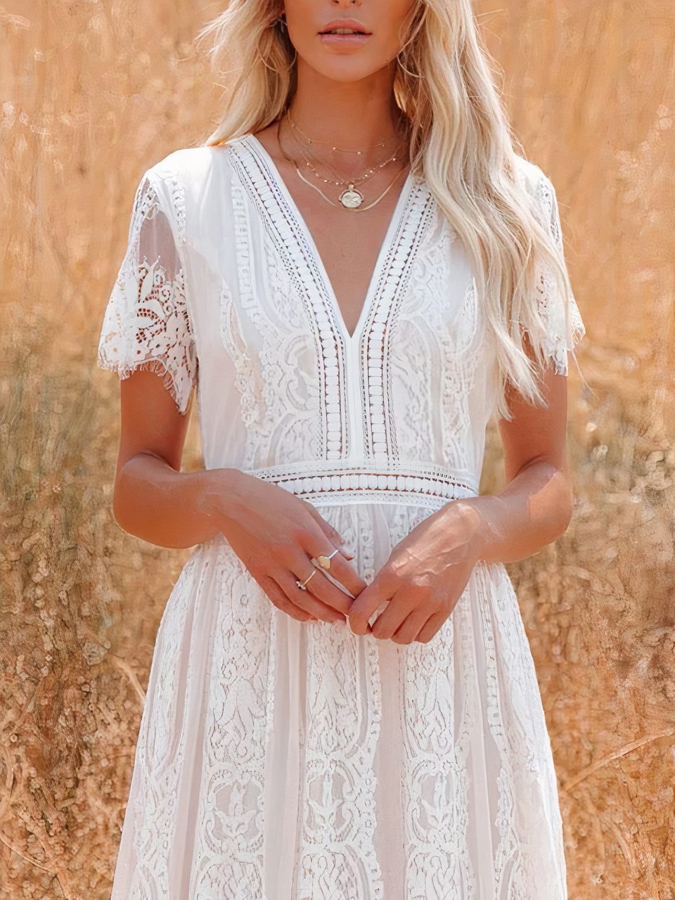 Tilda Maxikleid aus Boho-Spitze