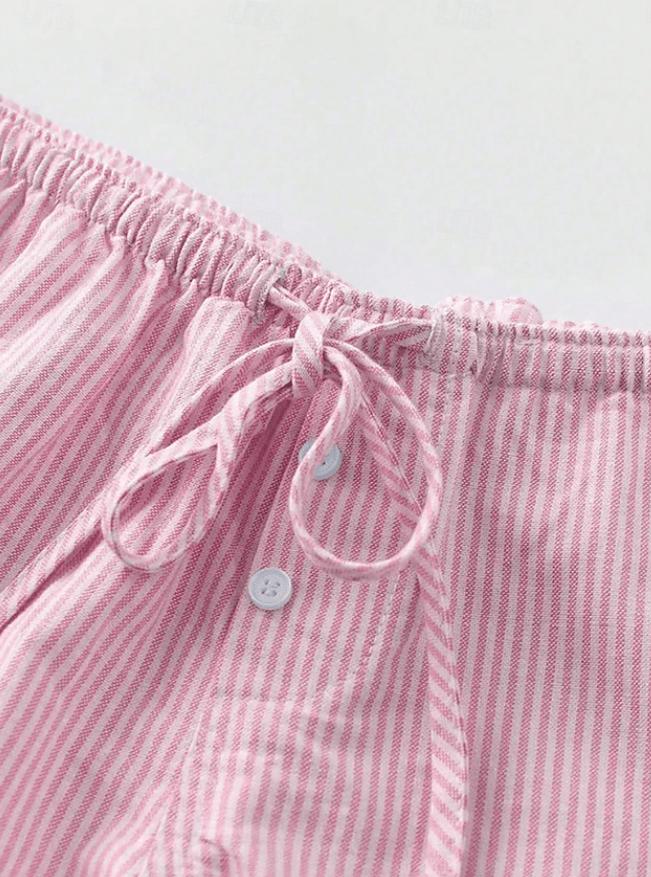 Tirzah Gestreifte Shorts mit niedrigem Bund und Gummizug