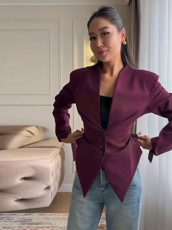 Tricia taillierter Blazer mit betonten Schultern