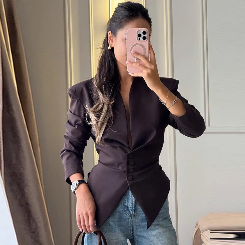 Tricia taillierter Blazer mit betonten Schultern