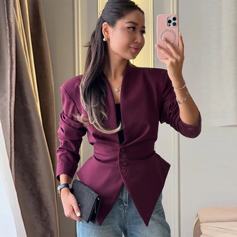 Tricia taillierter Blazer mit betonten Schultern