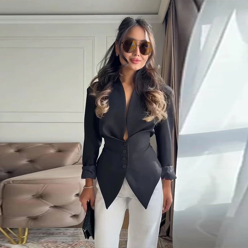 Tricia taillierter Blazer mit betonten Schultern
