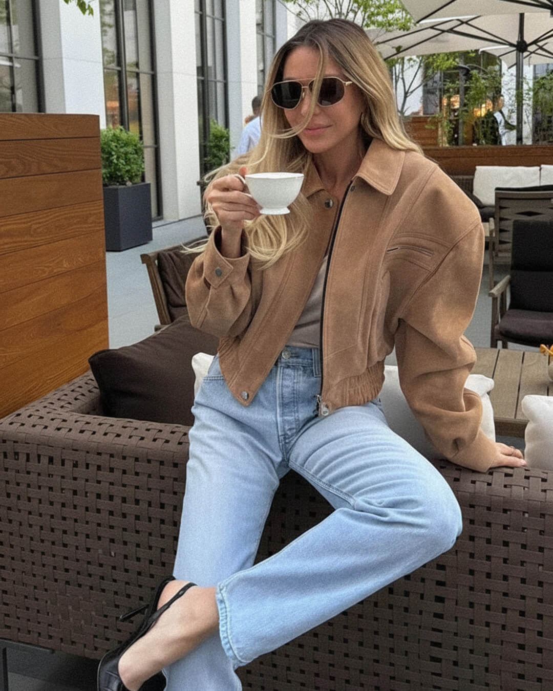 Trisha Wildlederjacke mit Revers
