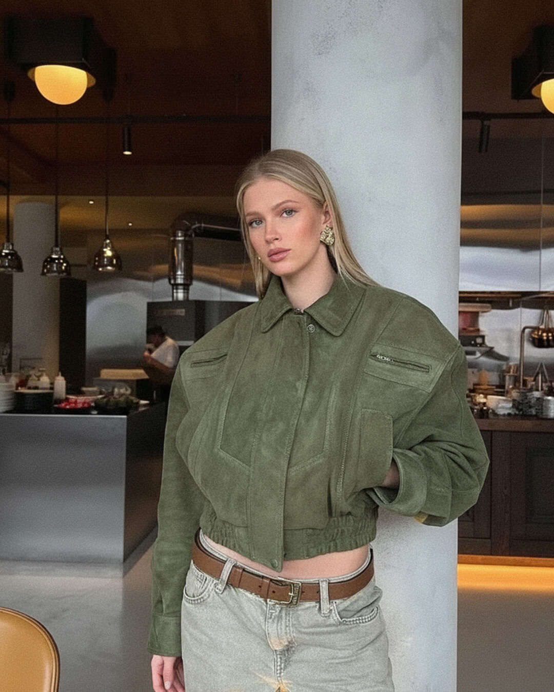 Trisha Wildlederjacke mit Revers