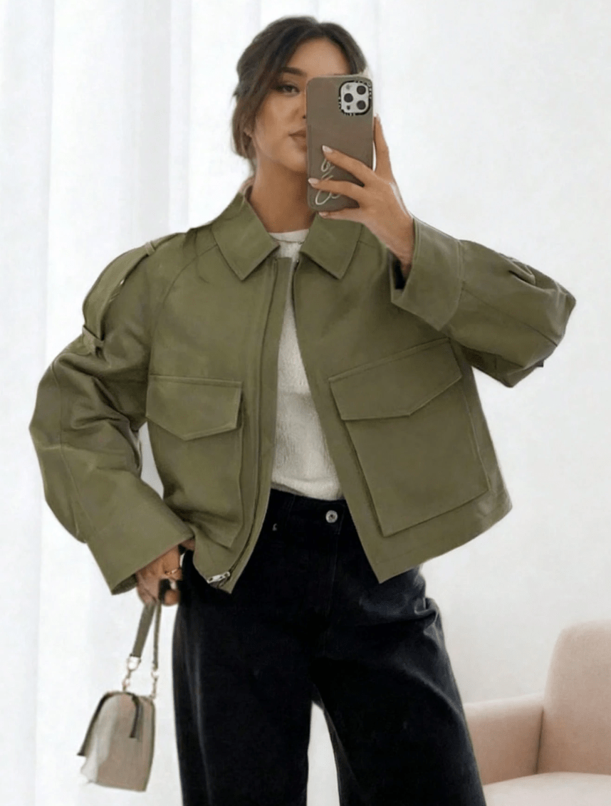 Valeria Kurze Jacke mit Taschen