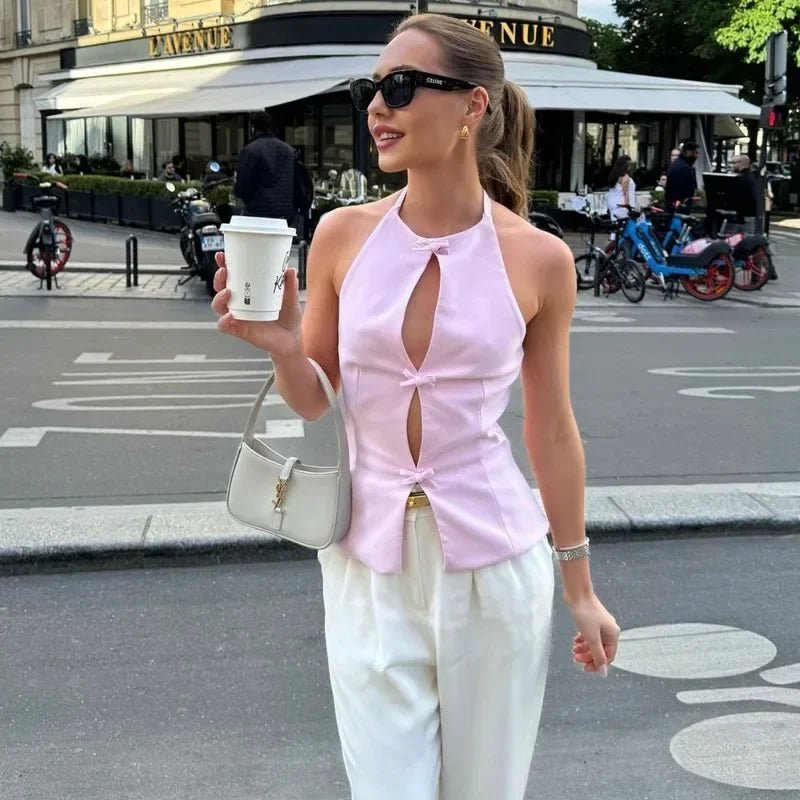Valerie Neckholder-Top mit Schleife