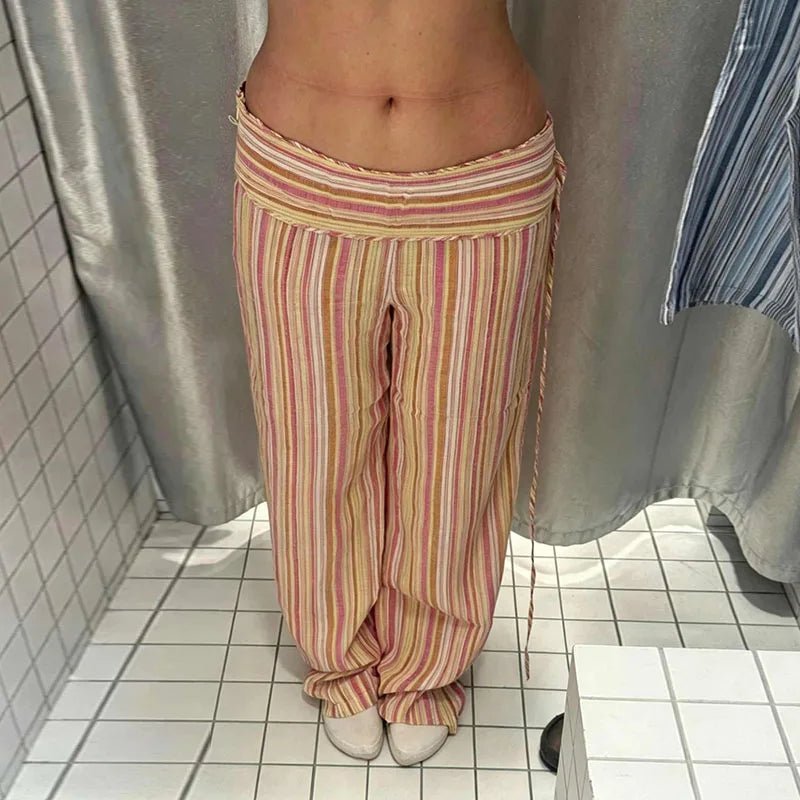 Valerie gestreifte Hose mit niedriger Leibhöhe