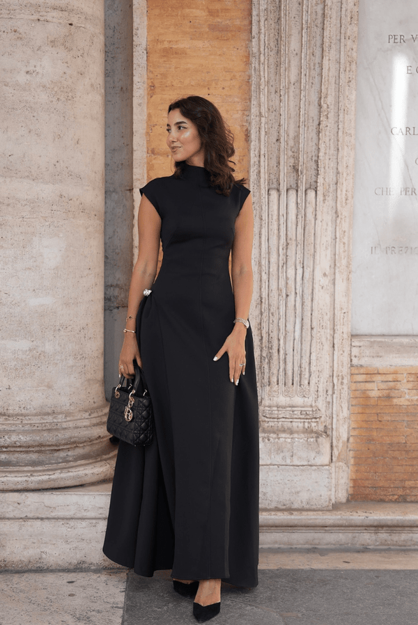 Veronica Maxikleid mit Stehkragen