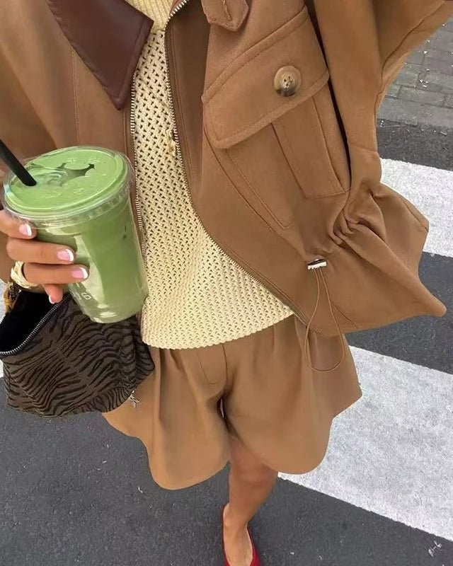 Virginia Jacke mit Fledermausärmeln und Kordelzug