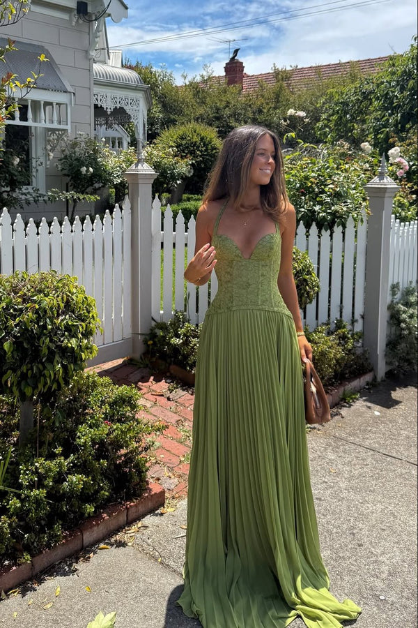 Vivian Plissiertes Korsett-Maxikleid