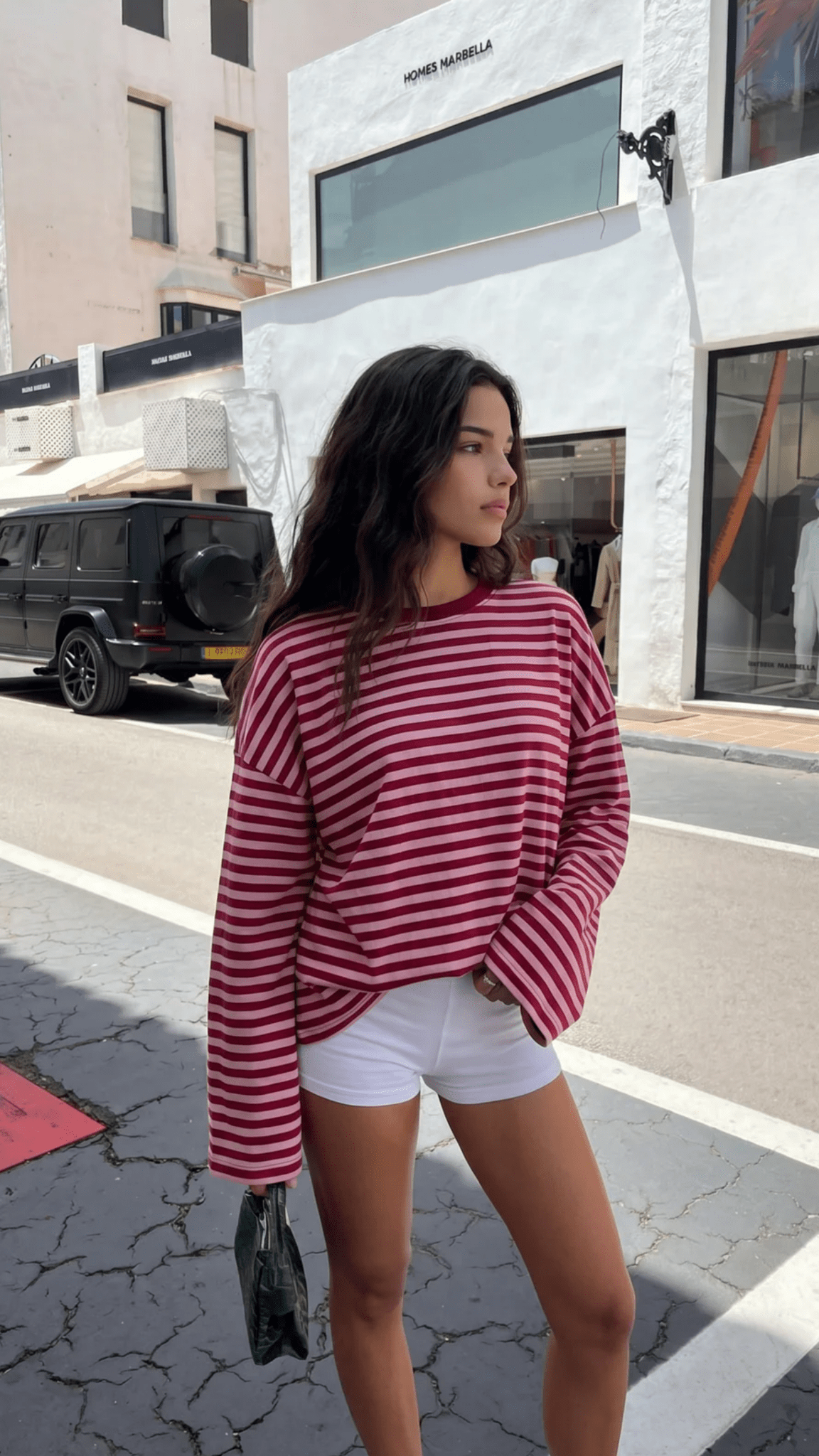 Gestreifter Oversized-Strickpullover Vivien