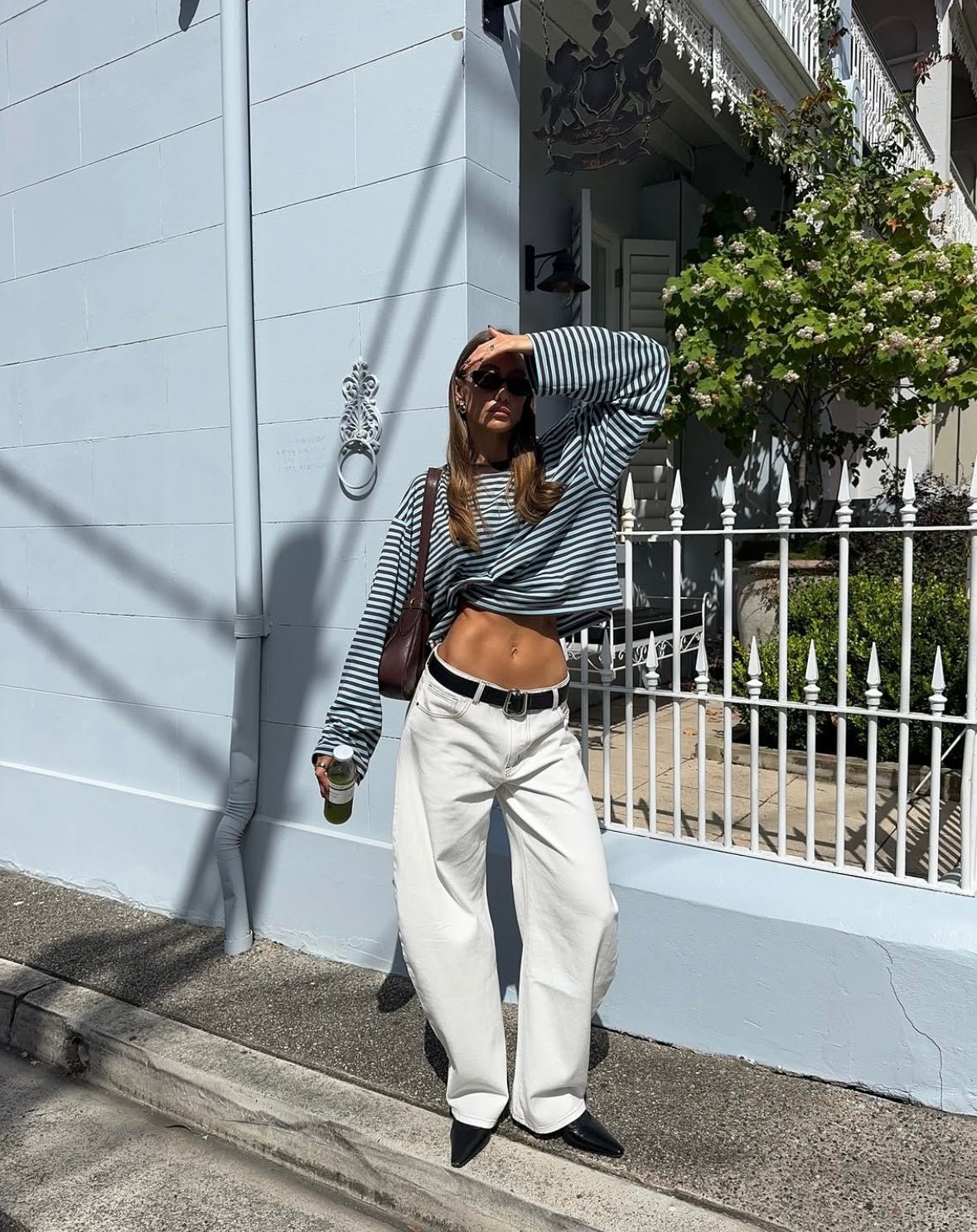 Gestreifter Oversized-Strickpullover Vivien