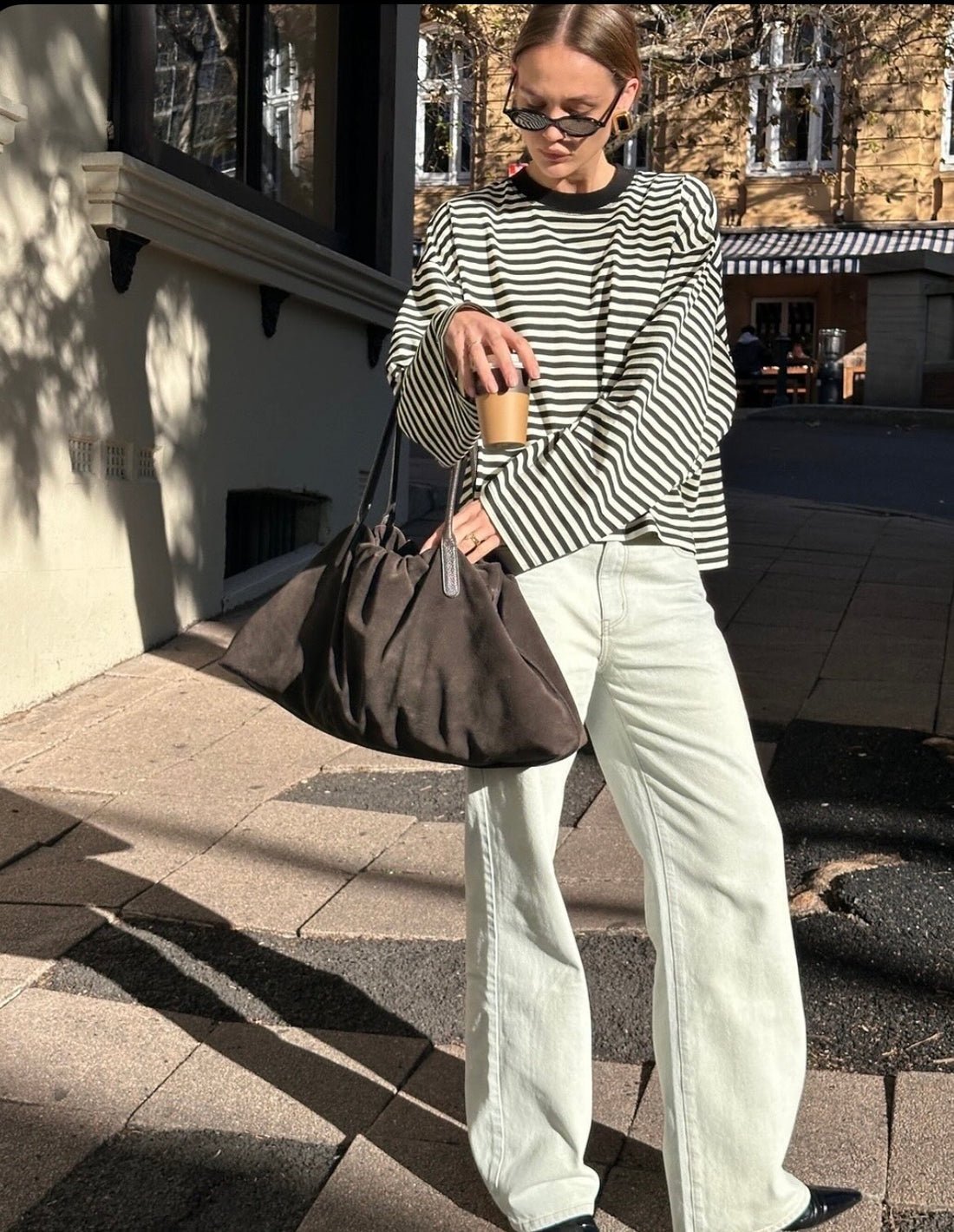 Gestreifter Oversized-Strickpullover Vivien
