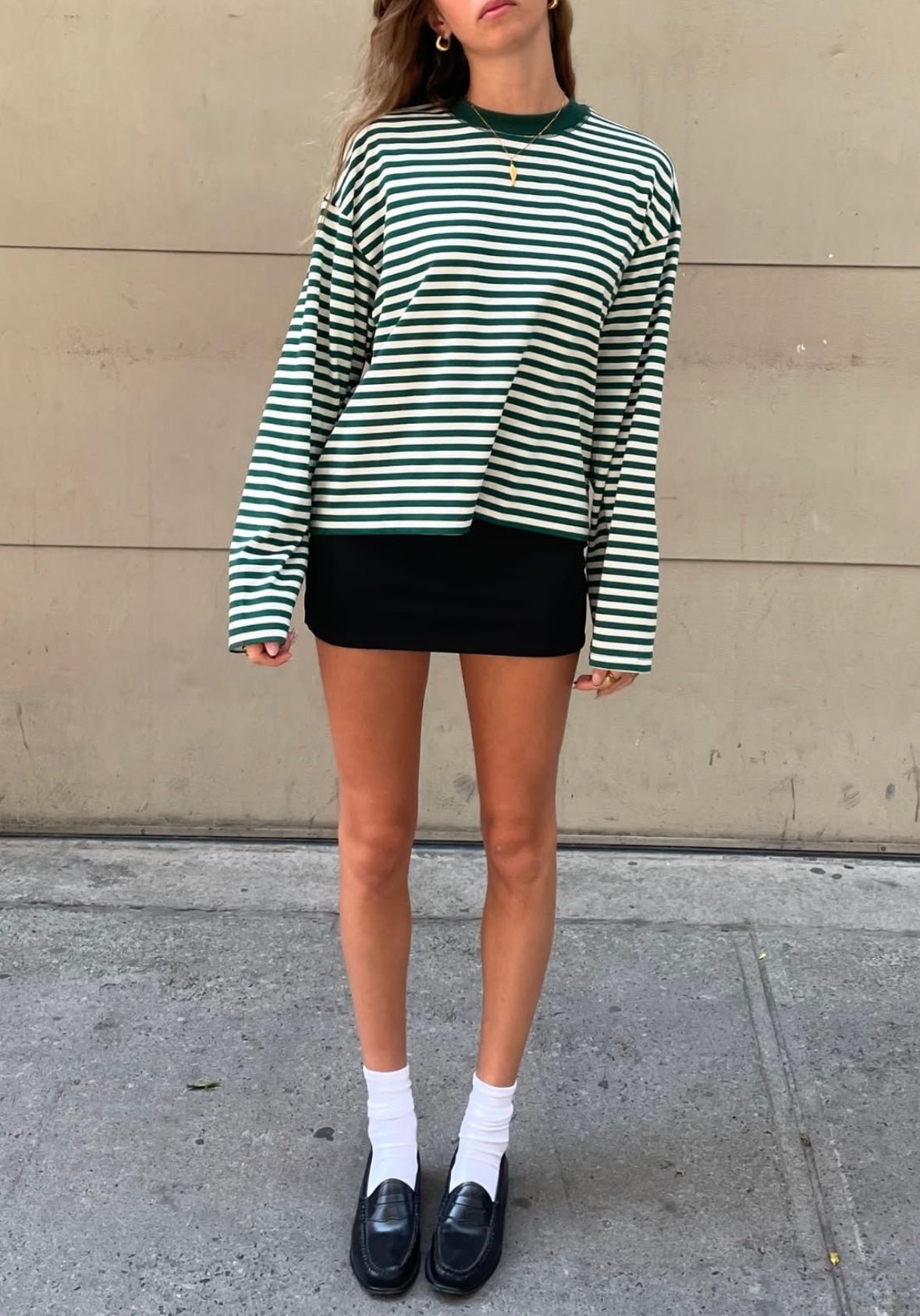 Gestreifter Oversized-Strickpullover Vivien