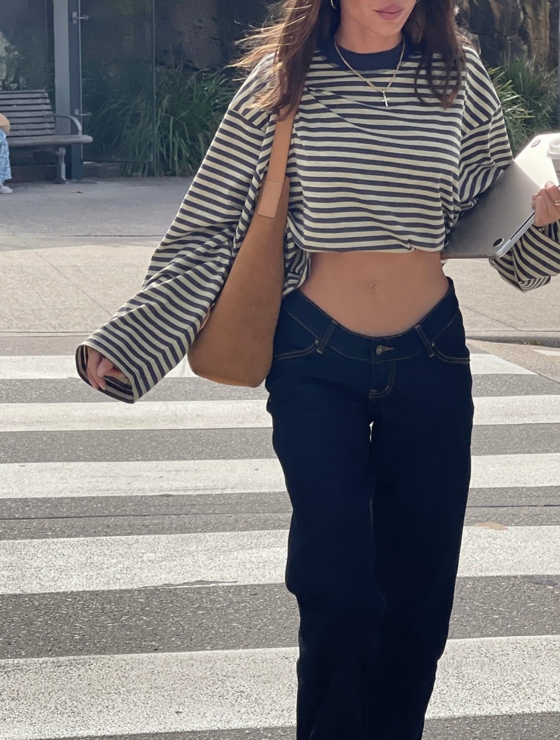 Gestreifter Oversized-Strickpullover Vivien