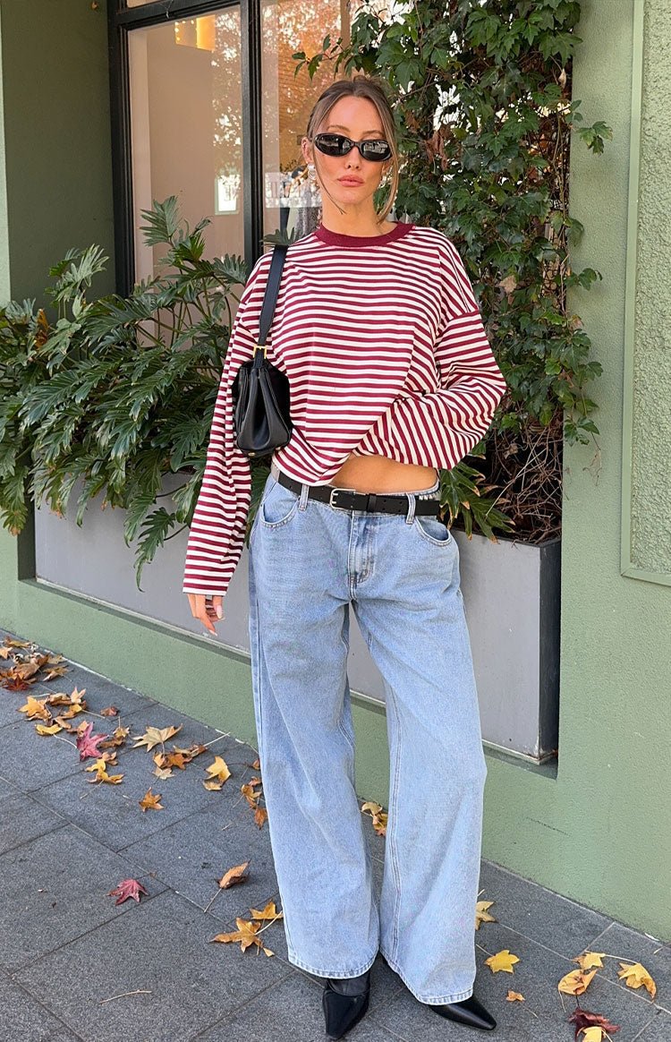 Gestreifter Oversized-Strickpullover Vivien