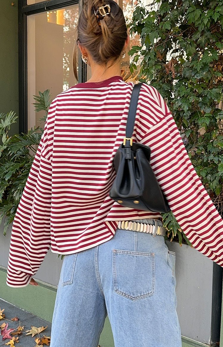 Gestreifter Oversized-Strickpullover Vivien