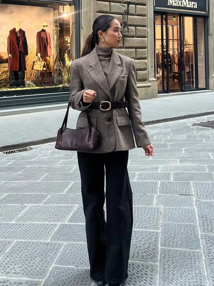 Yalina Fischgrät-Blazer mit Gürtel