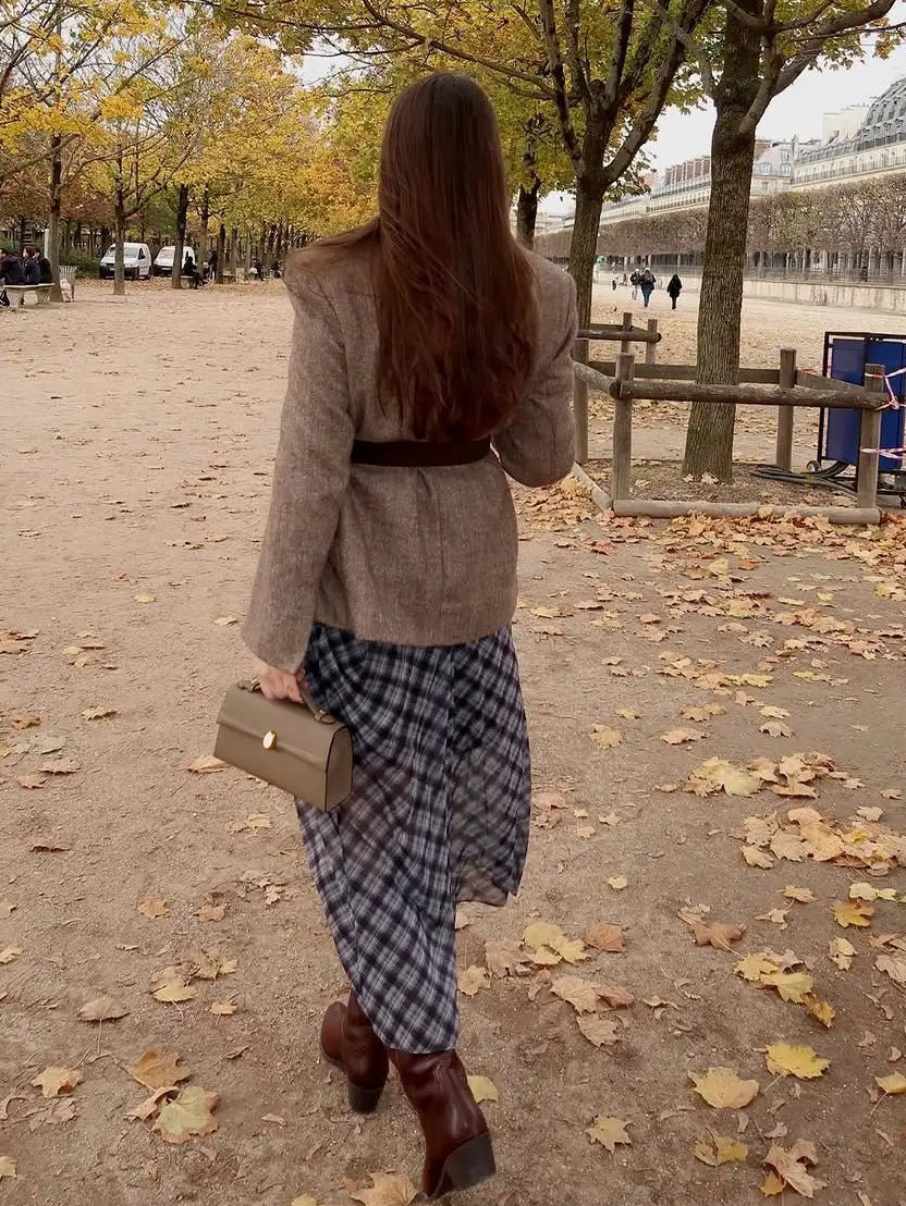 Yalina Fischgrät-Blazer mit Gürtel