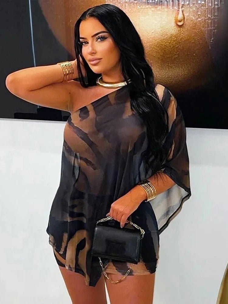 Zaida Set aus Crop-Top und Rock mit Zebrastreifen