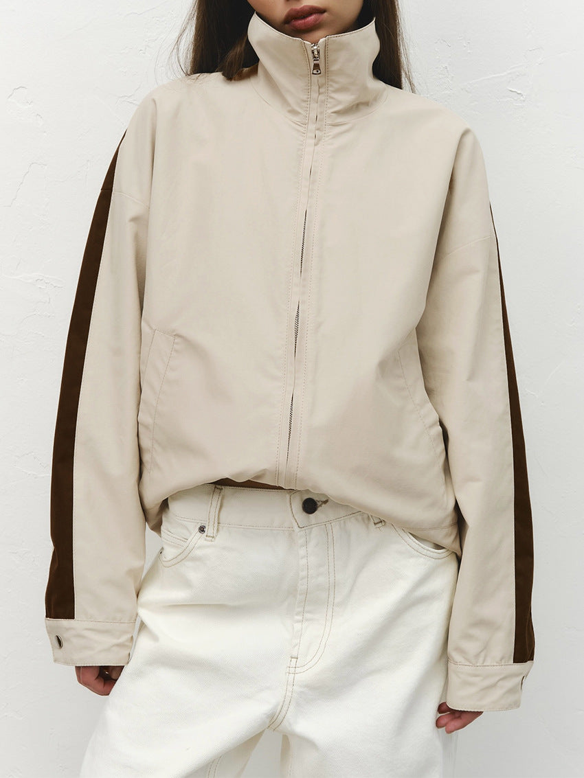 Demi Reißverschlussjacke mit Kontraststreifen