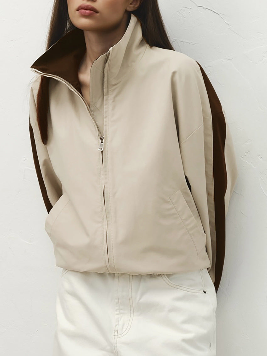 Demi Reißverschlussjacke mit Kontraststreifen