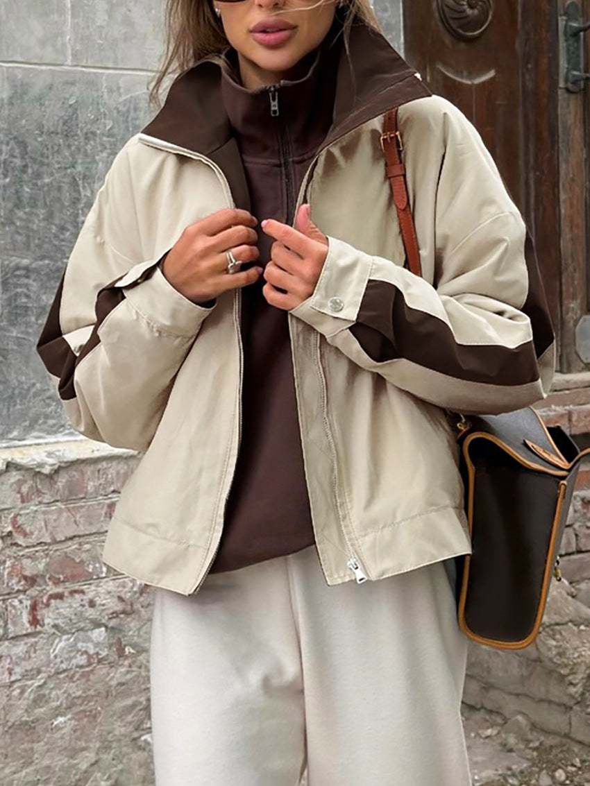 Demi Reißverschlussjacke mit Kontraststreifen