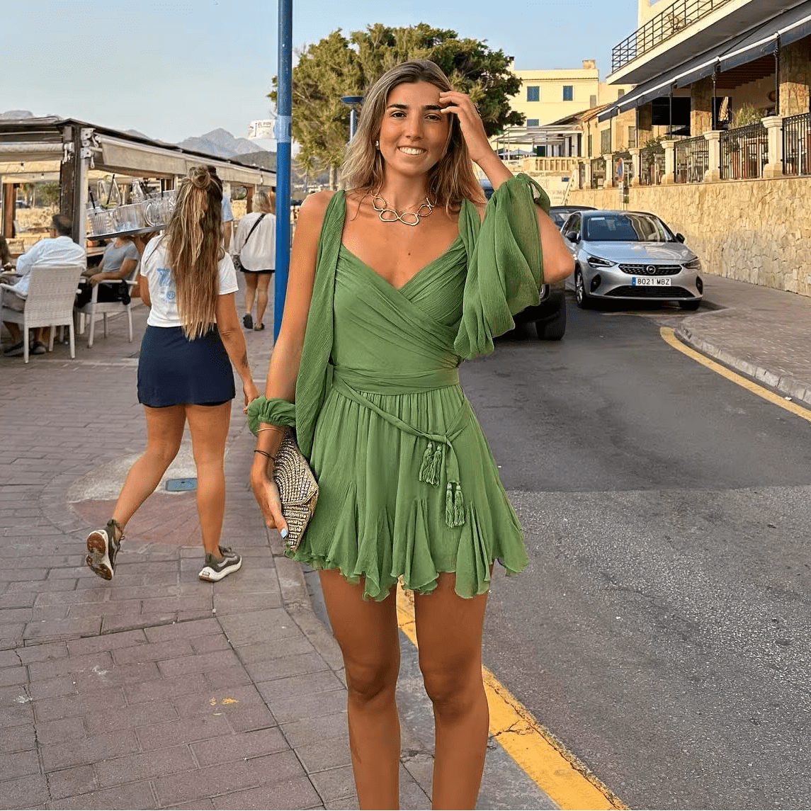 Zoe Creamsicle Mini-Kleid mit V-Ausschnitt
