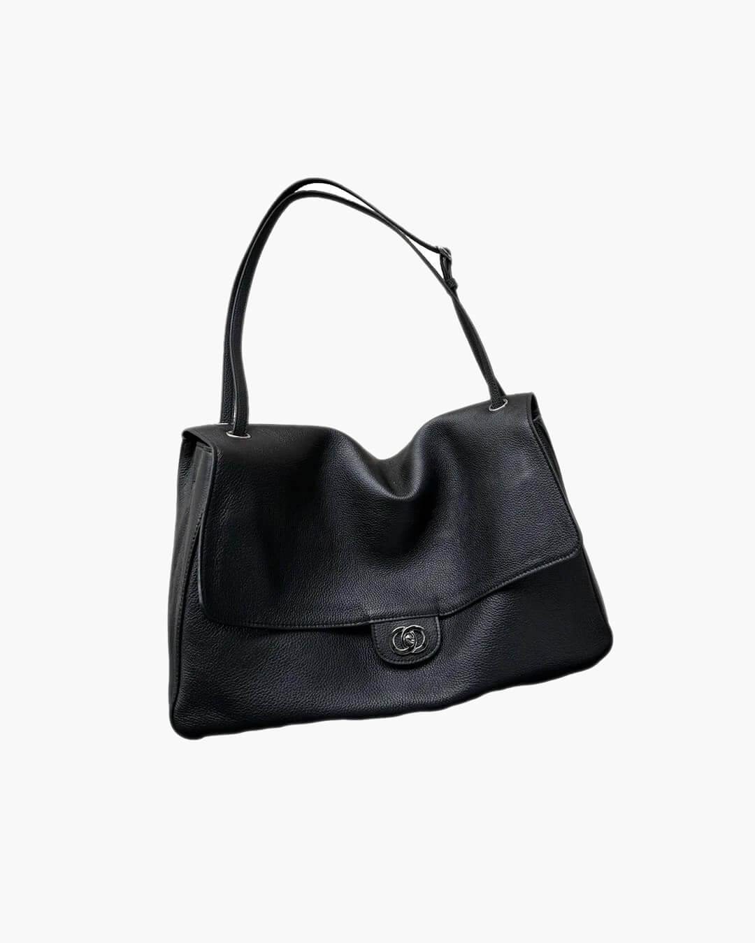 Solveig Buckle Flap Shoulder Bag in black – product shot