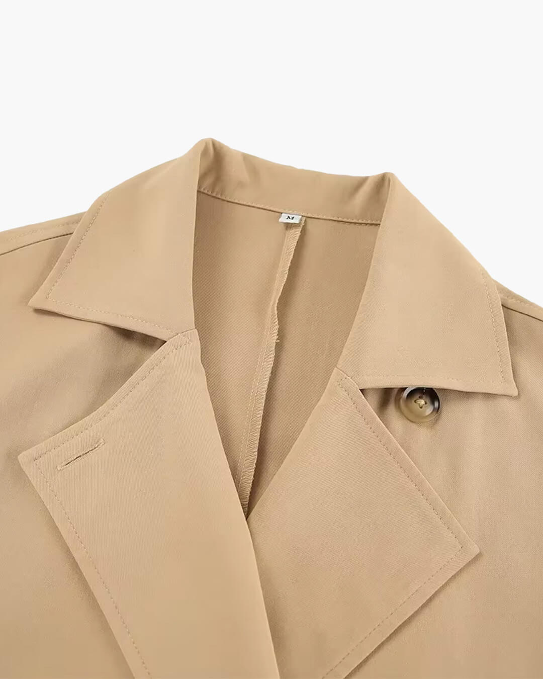 Vera Double-Breasted Trench Coat in beige – detail